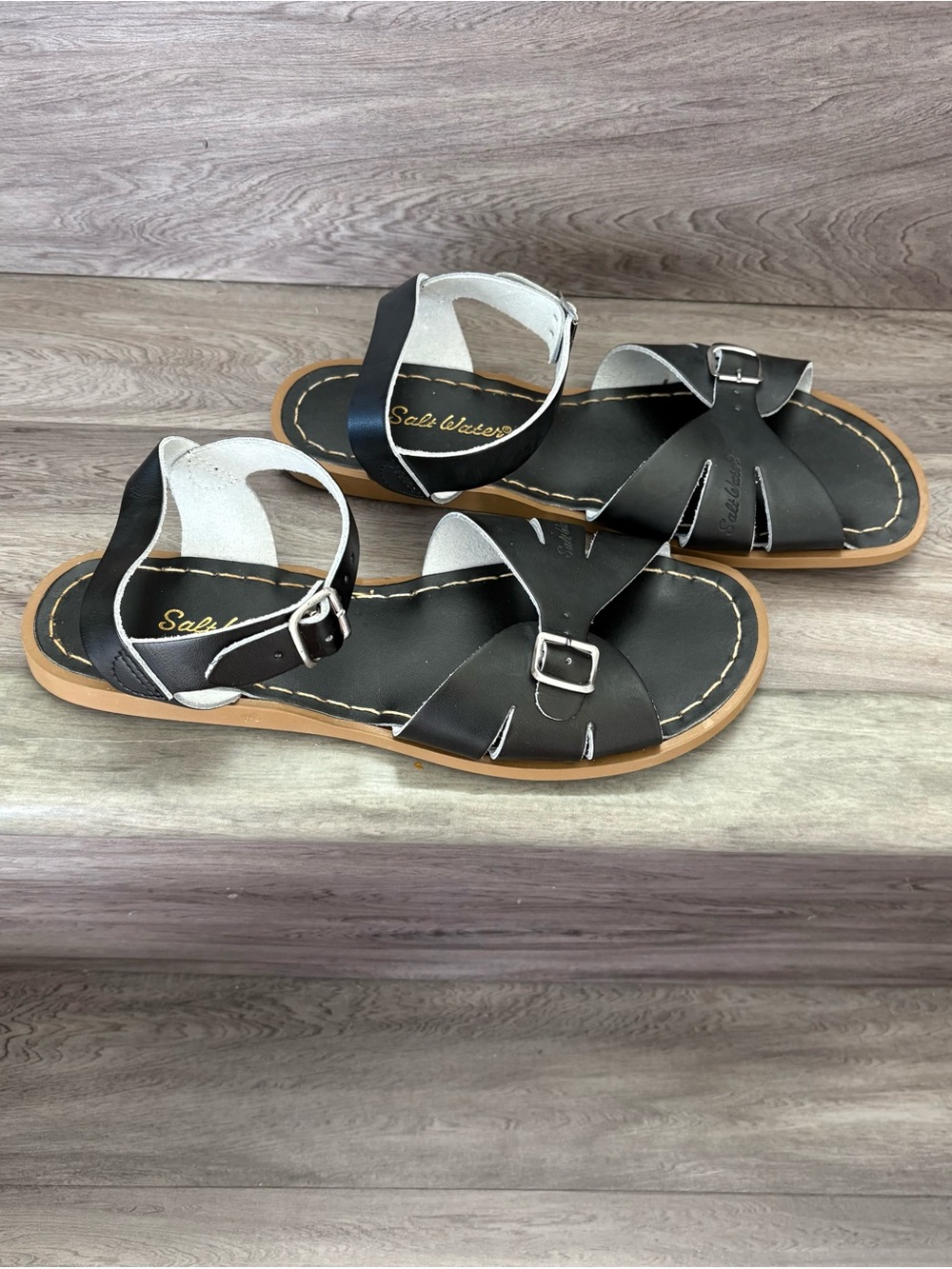 Salt Water Classic Sandals in Black, Size 8 - Picture 2 of 5